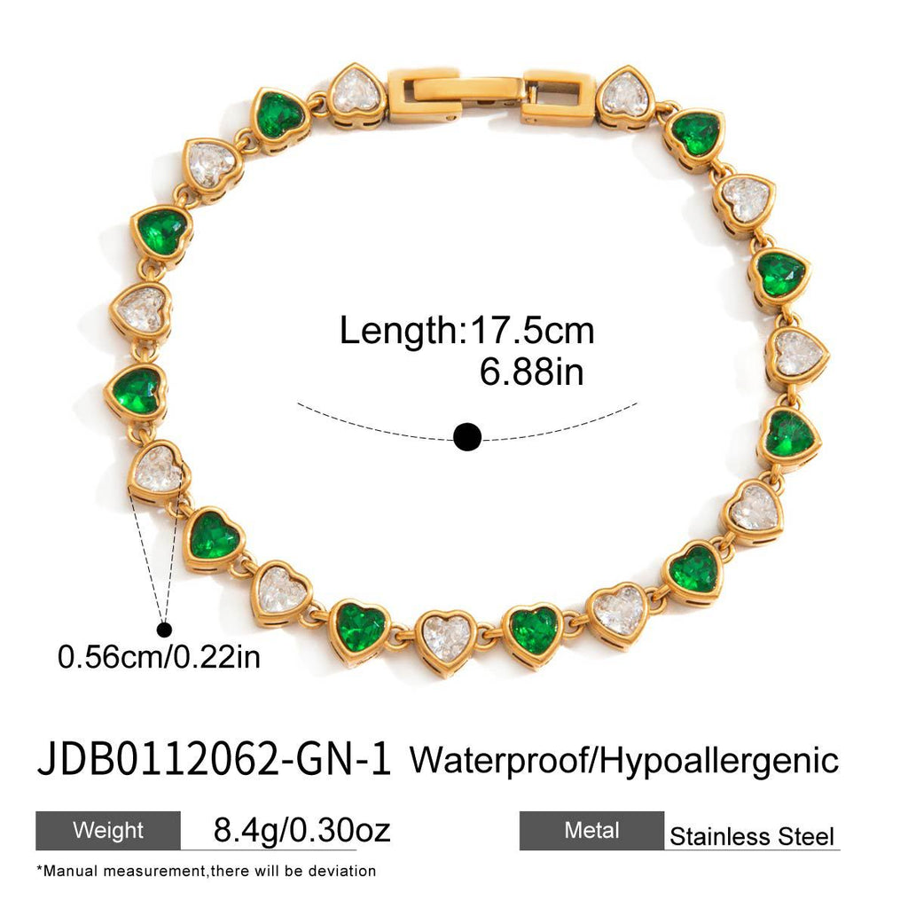 Colour Block Rhinestone Chain Bracelet — bracelet, view 5