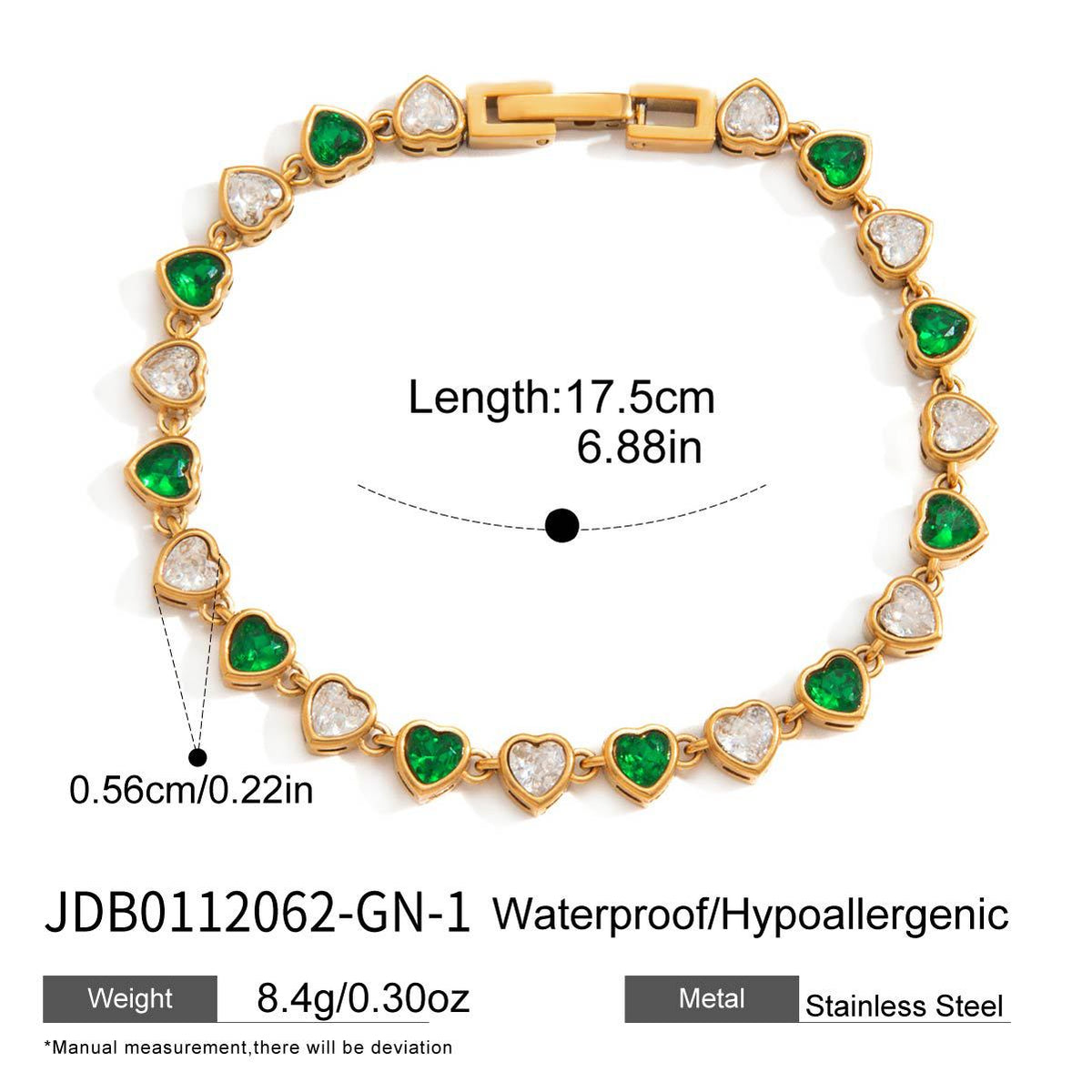 Colour Block Rhinestone Chain Bracelet — bracelet, view 5