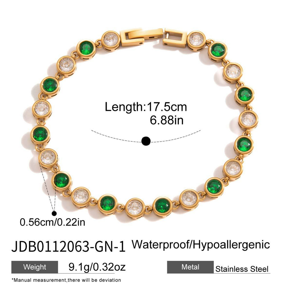 Colour Block Rhinestone Chain Bracelet — bracelet, view 7