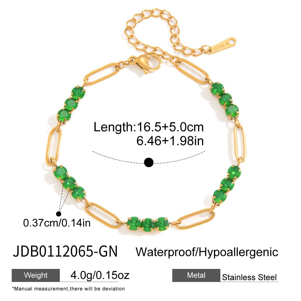 Colour Block Rhinestone Chain Bracelet — bracelet, view 8