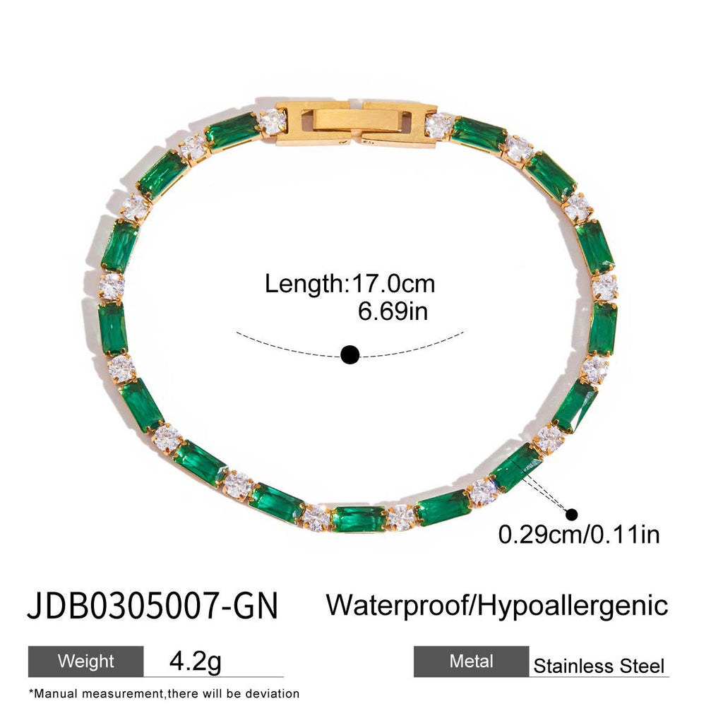 Colour Block Rhinestone Chain Bracelet — bracelet, view 10