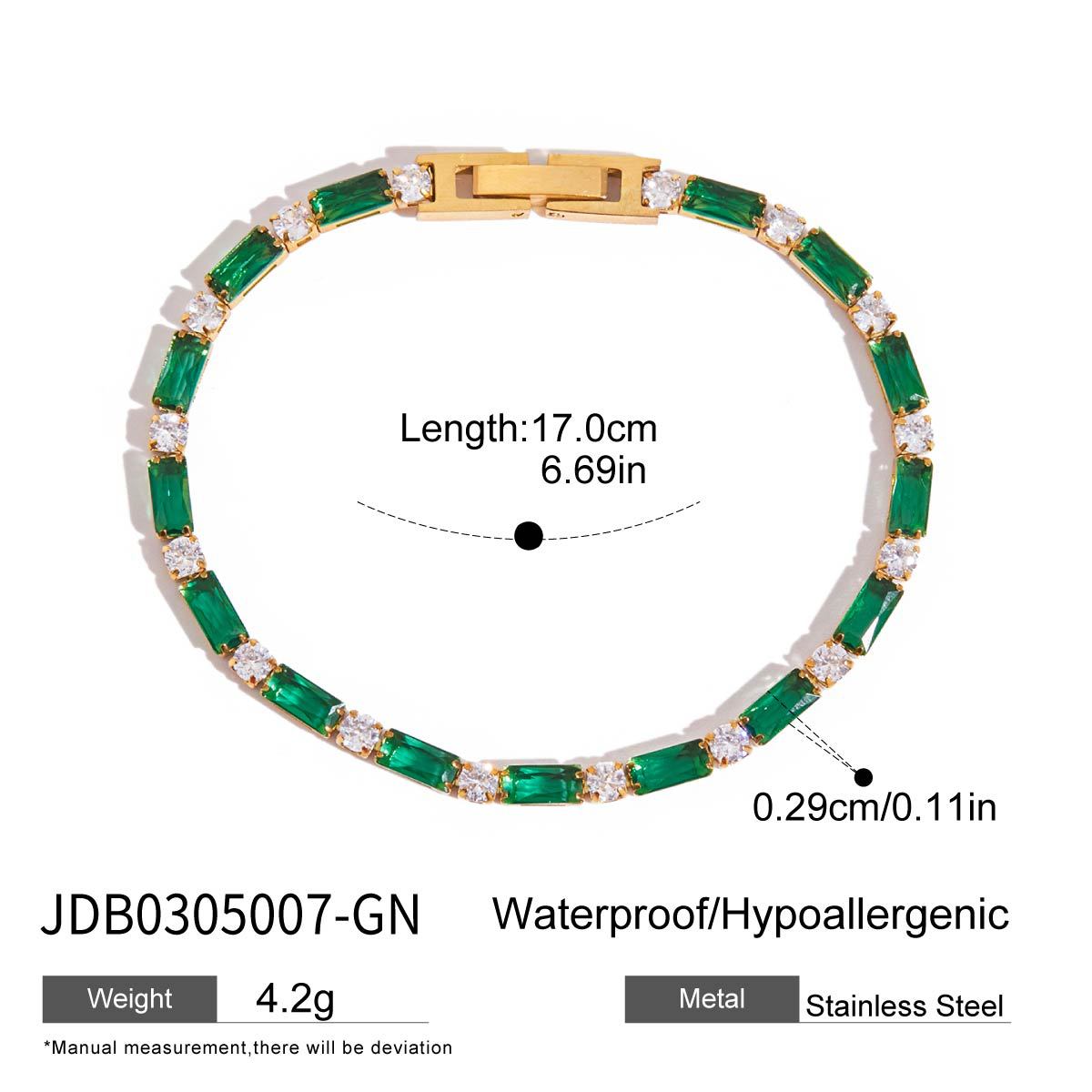Colour Block Rhinestone Chain Bracelet — bracelet, view 10