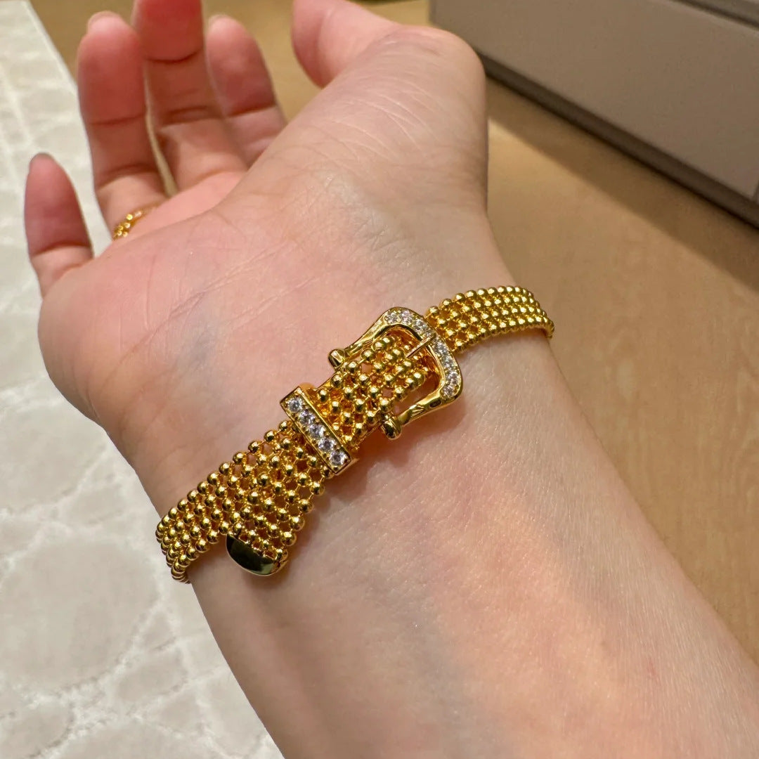 Watch-Band Style Gold Bangle — bracelet, view 6