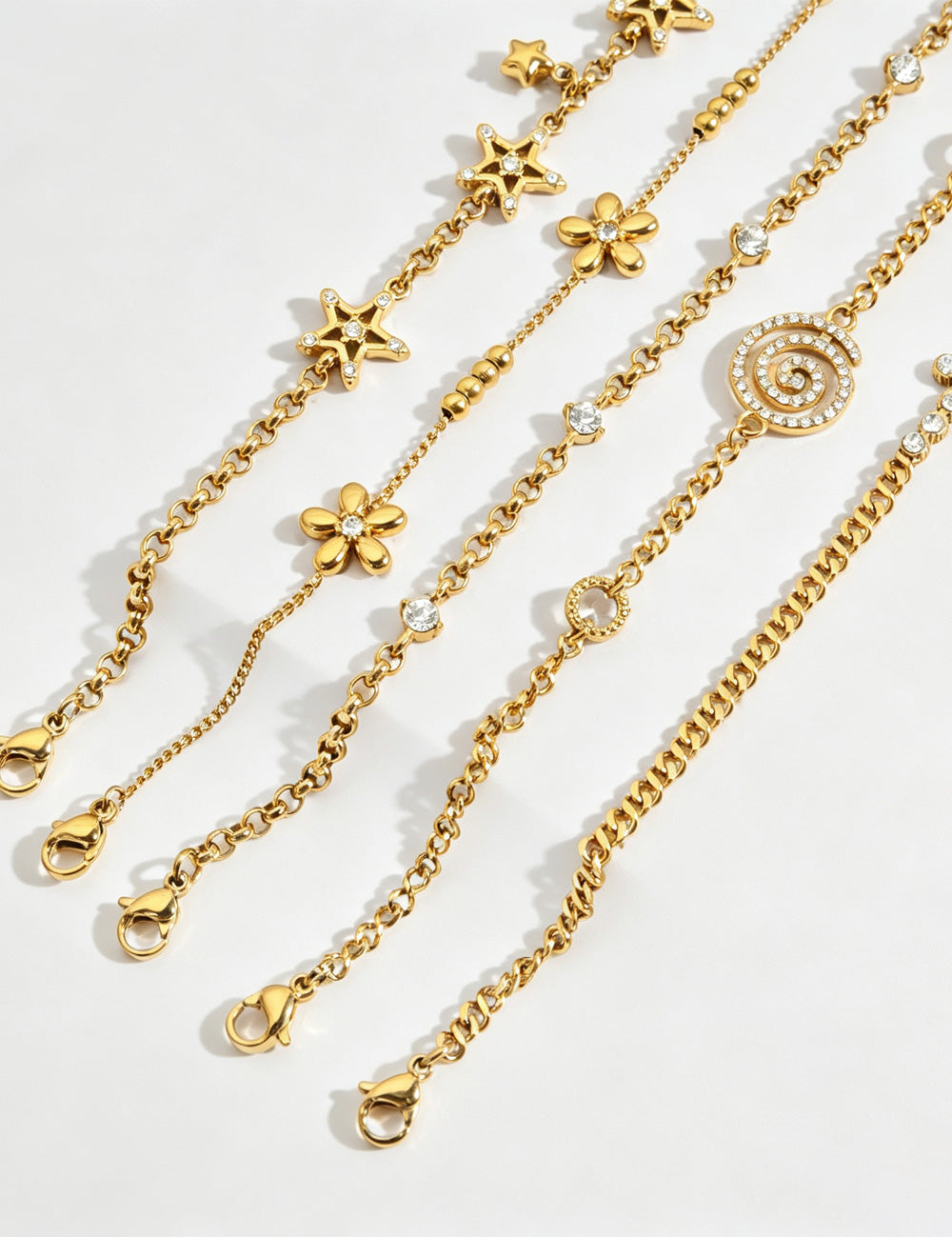 Cubic Zirconia Gold Chain Bracelet — gold bracelet