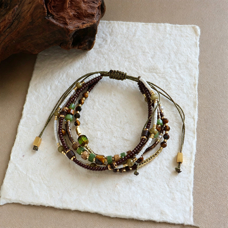 Multi-Layer Seed Bead Bracelet — bracelet, view 3