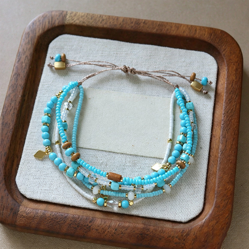 Multi-Layer Seed Bead Bracelet — bracelet, view 6