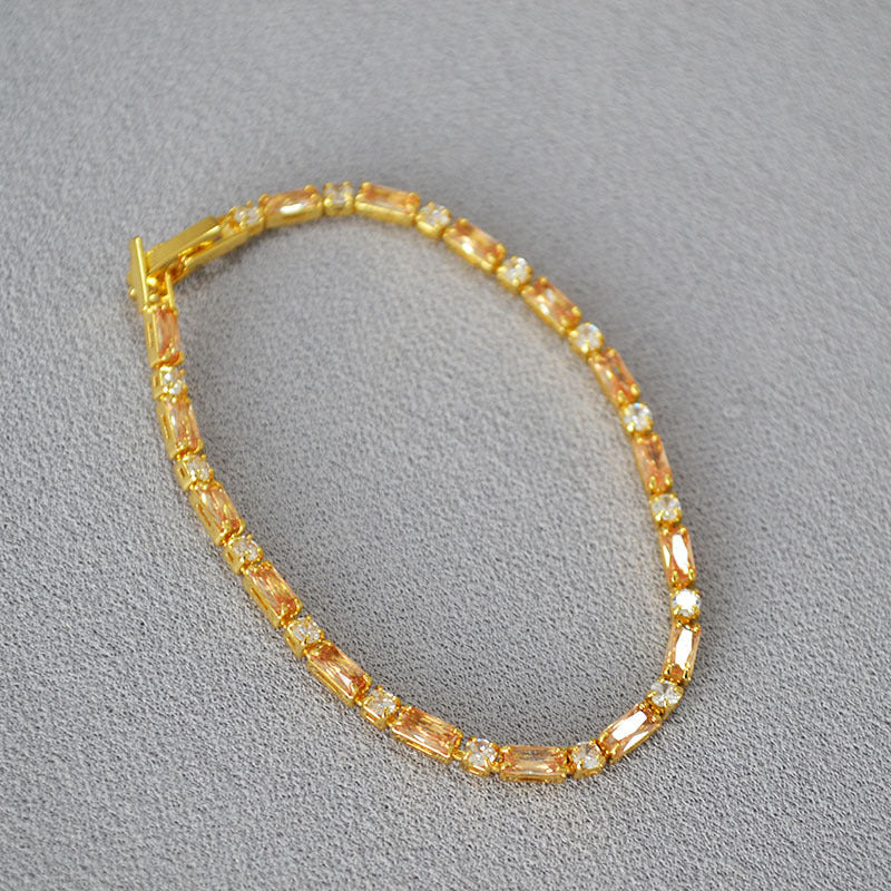 Multicolour Cubic Zirconia Tennis Bracelet — bracelet, view 4