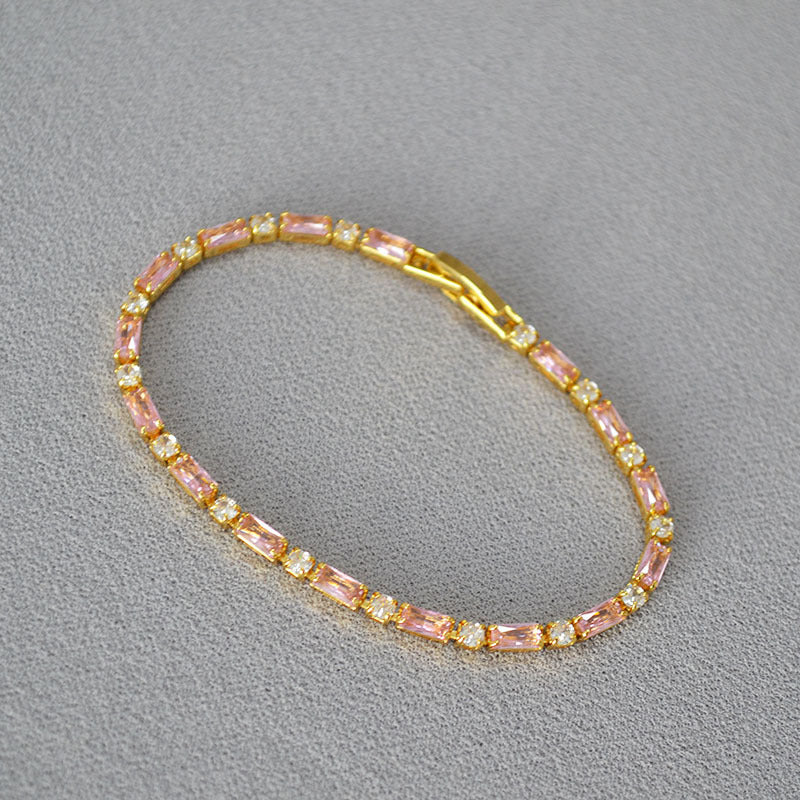 Multicolour Cubic Zirconia Tennis Bracelet — bracelet, view 5