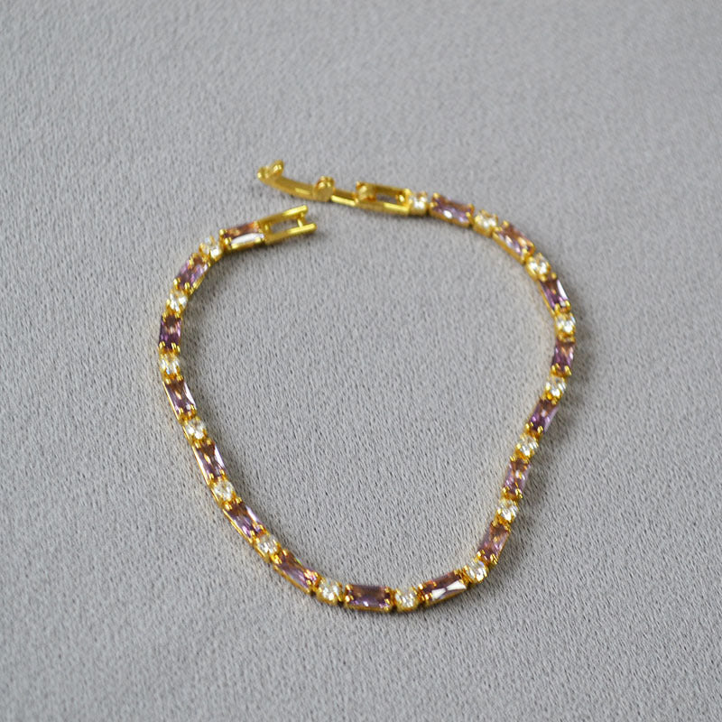 Multicolour Cubic Zirconia Tennis Bracelet — bracelet, view 6