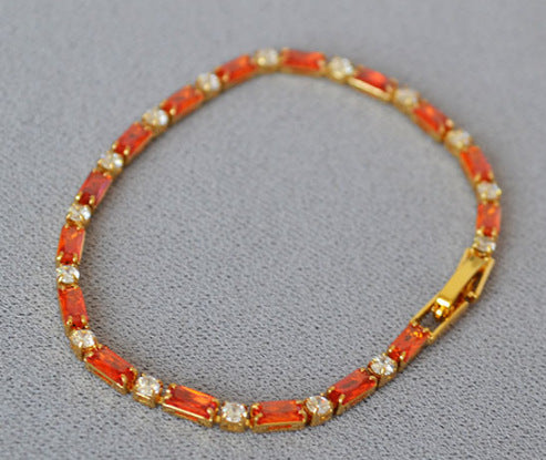 Multicolour Cubic Zirconia Tennis Bracelet — bracelet, view 9