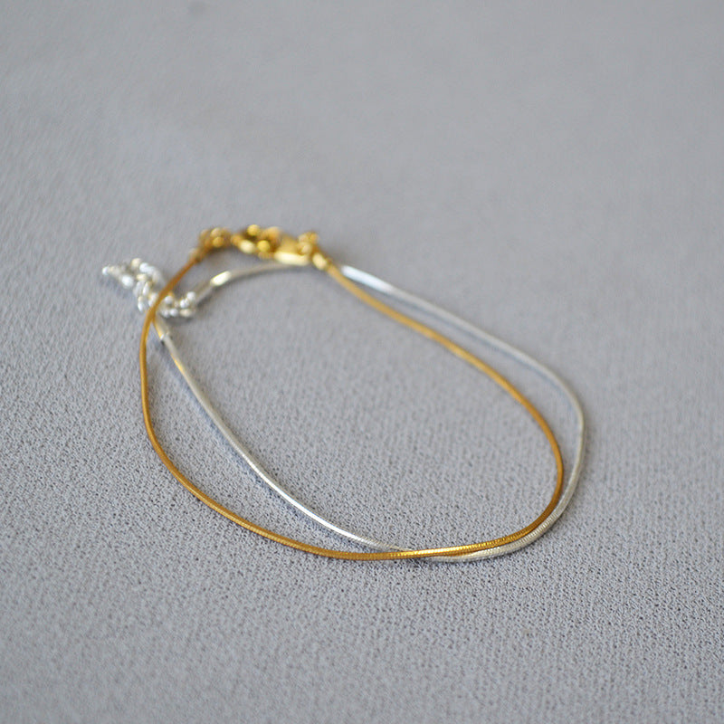 Gold-Plated Snake Chain Bracelet — bracelet, view 2