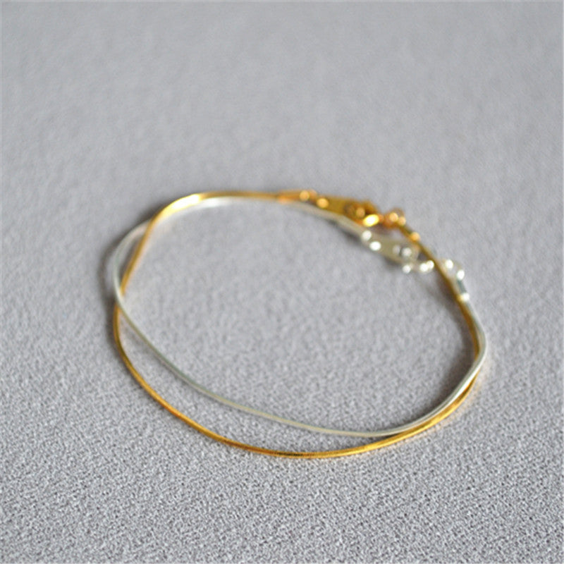 Gold-Plated Snake Chain Bracelet — bracelet, view 3