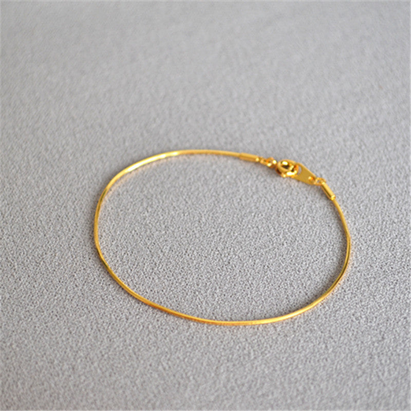 Gold-Plated Snake Chain Bracelet — bracelet, view 4