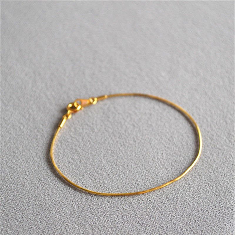 Gold-Plated Snake Chain Bracelet — bracelet, view 5