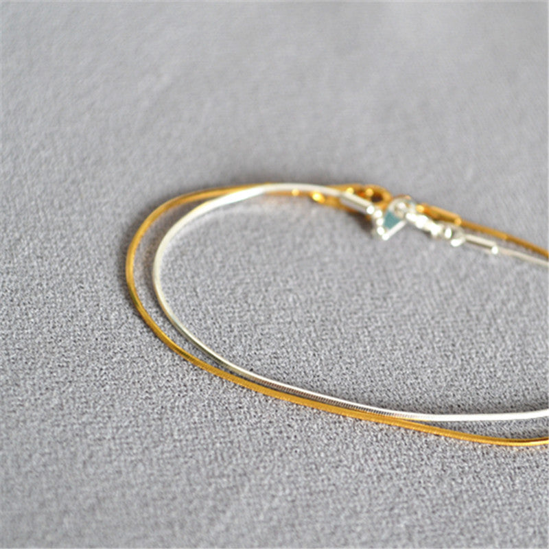 Gold-Plated Snake Chain Bracelet — bracelet, view 8