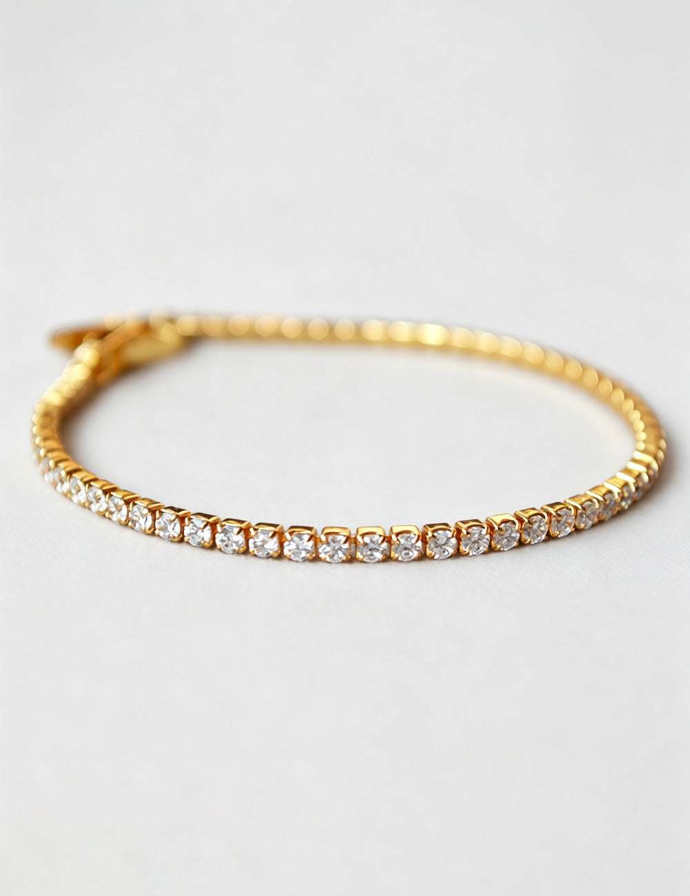 Gold-Plated Cubic Zirconia Tennis Bracelet — bracelet