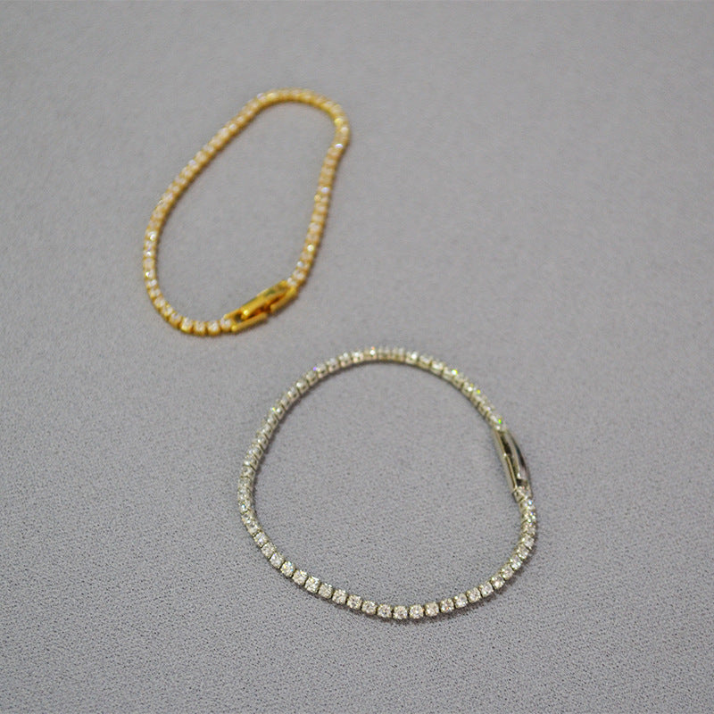 Gold-Plated Cubic Zirconia Tennis Bracelet — bracelet, view 2