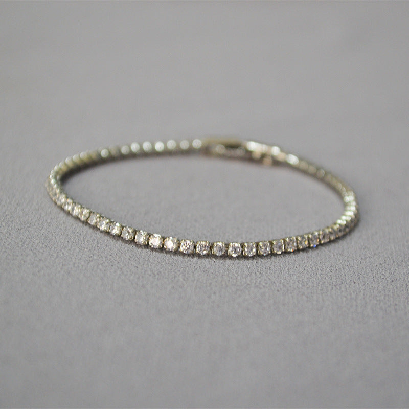 Gold-Plated Cubic Zirconia Tennis Bracelet — bracelet, view 5