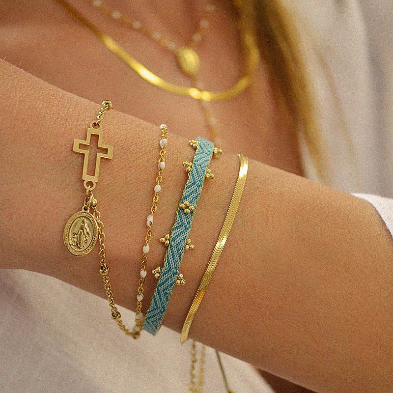 Seed Bead Braided Bracelet — bracelet, view 2