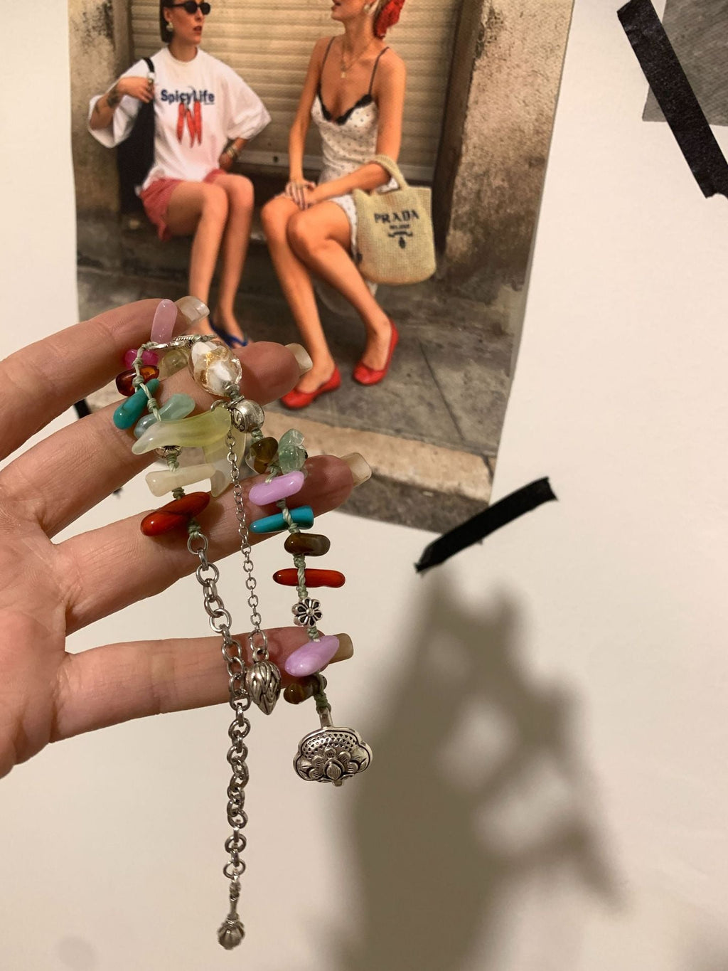 Irregular Stone Braided Bracelet — bracelet, view 3