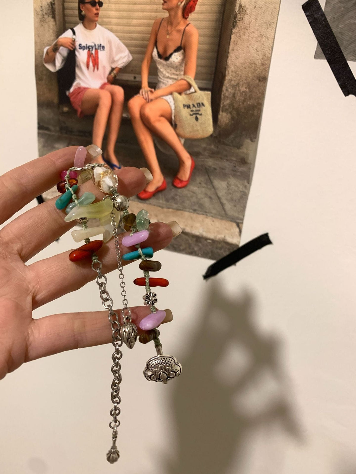 Irregular Stone Braided Bracelet — bracelet, view 3