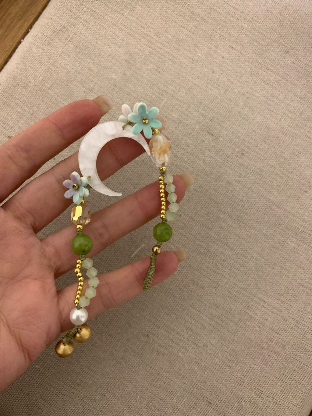 Irregular Stone Braided Bracelet — bracelet, view 9