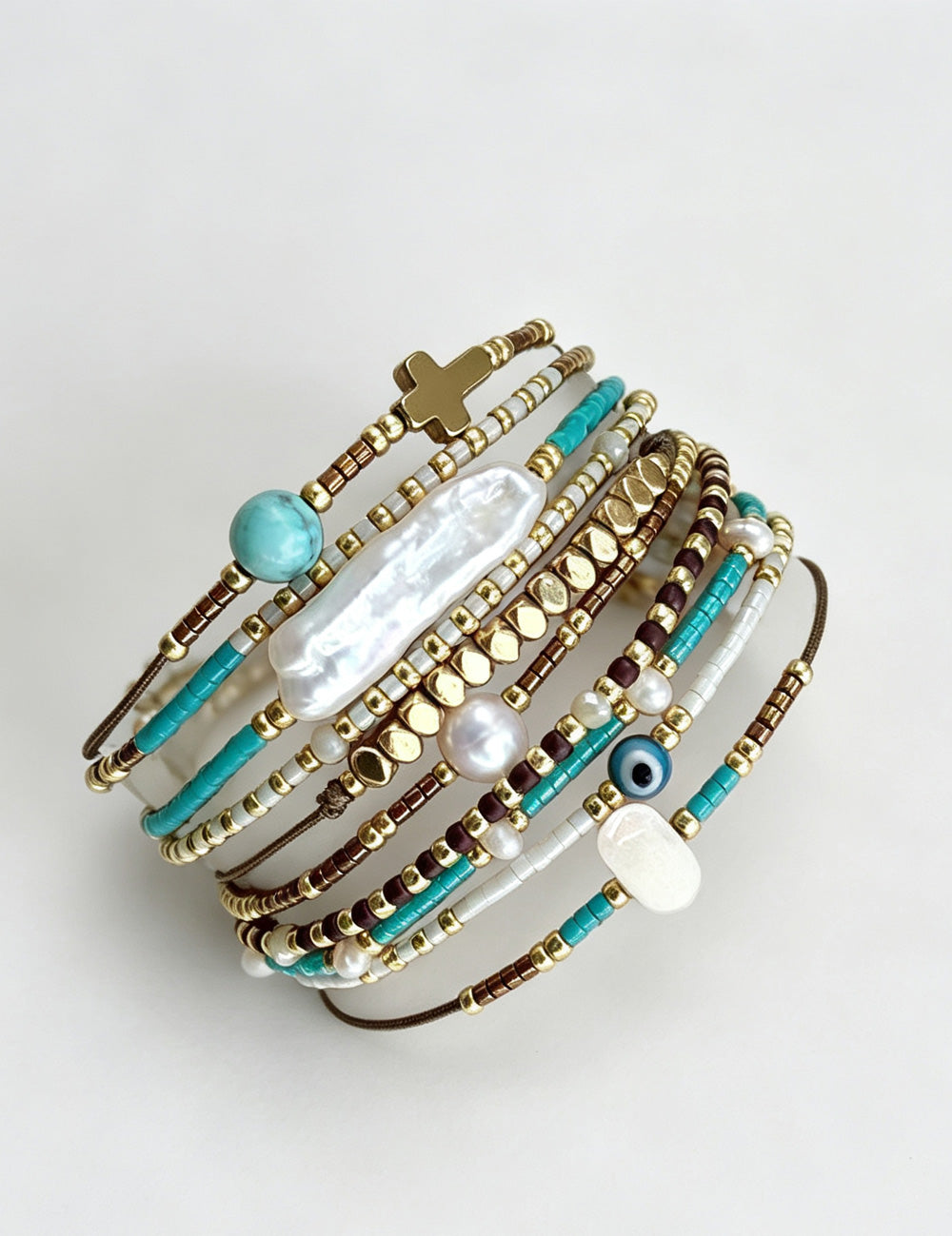 Multi-Layer Pearl Bead Bracelet — bracelet
