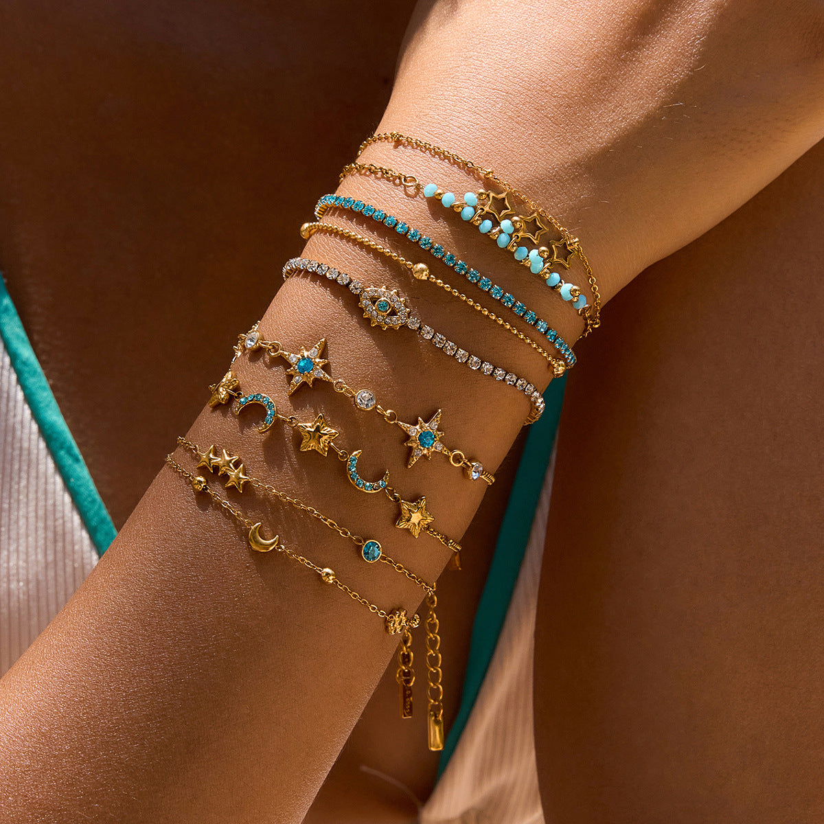 Star Moon Rhinestone Bracelet — bracelet, view 3