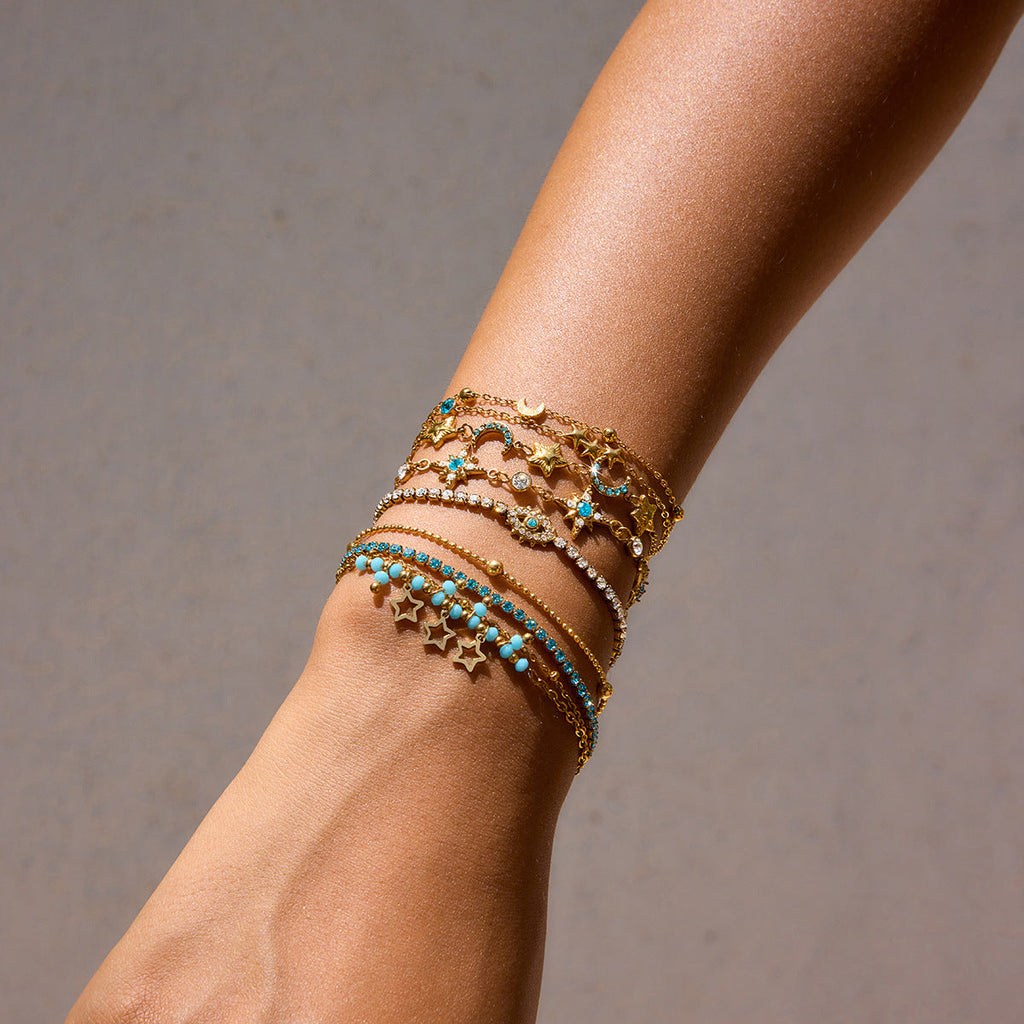 Star Moon Rhinestone Bracelet — bracelet, view 4