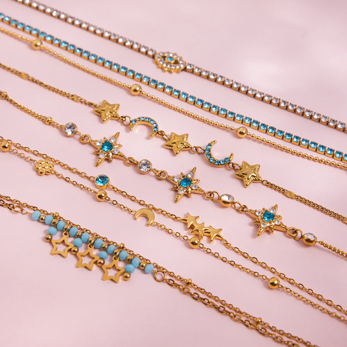 Star Moon Rhinestone Bracelet — bracelet, view 5