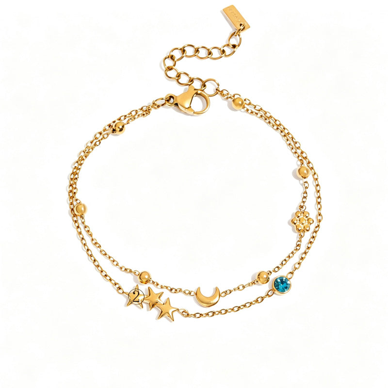 Star Moon Rhinestone Bracelet — bracelet, view 7