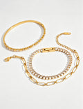 Gold Rhinestone Link Bracelet — gold bracelet