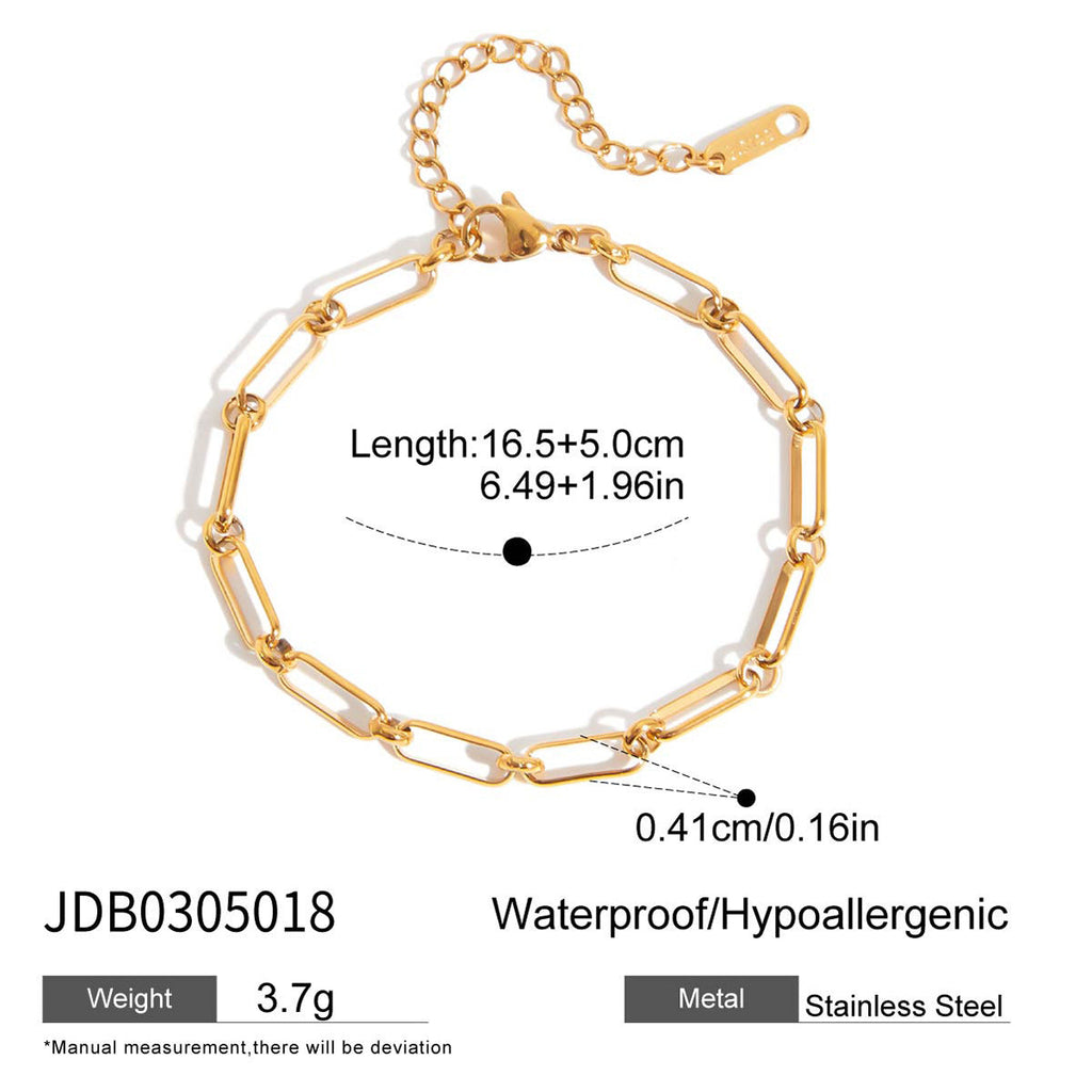 Gold Rhinestone Link Bracelet — gold bracelet, view 8