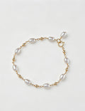 Gold-Plated Pearl Chain Bracelet — white bracelet