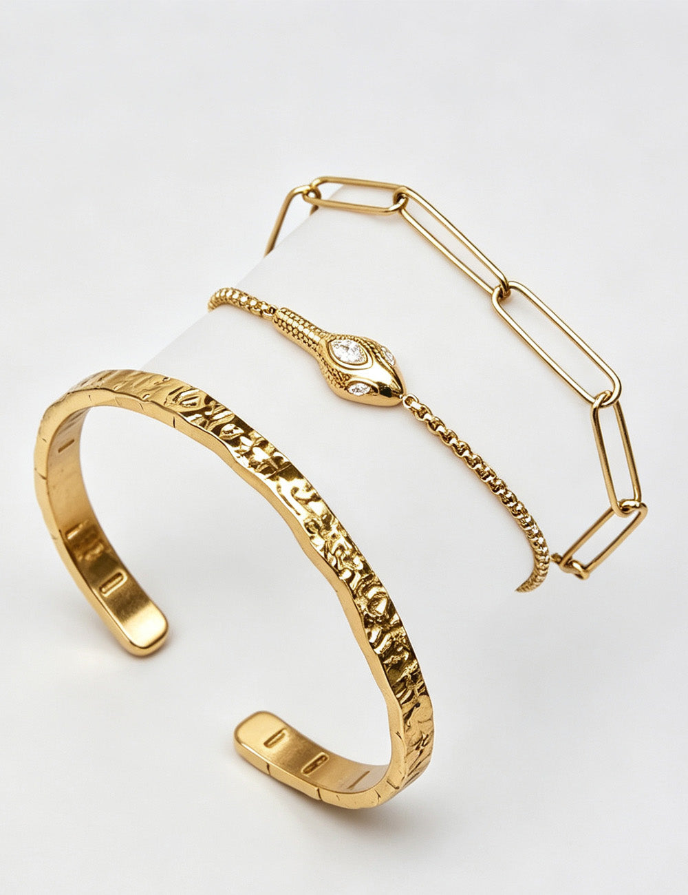 Gold-Plated Cubic Zirconia Chain Bracelet — gold bracelet