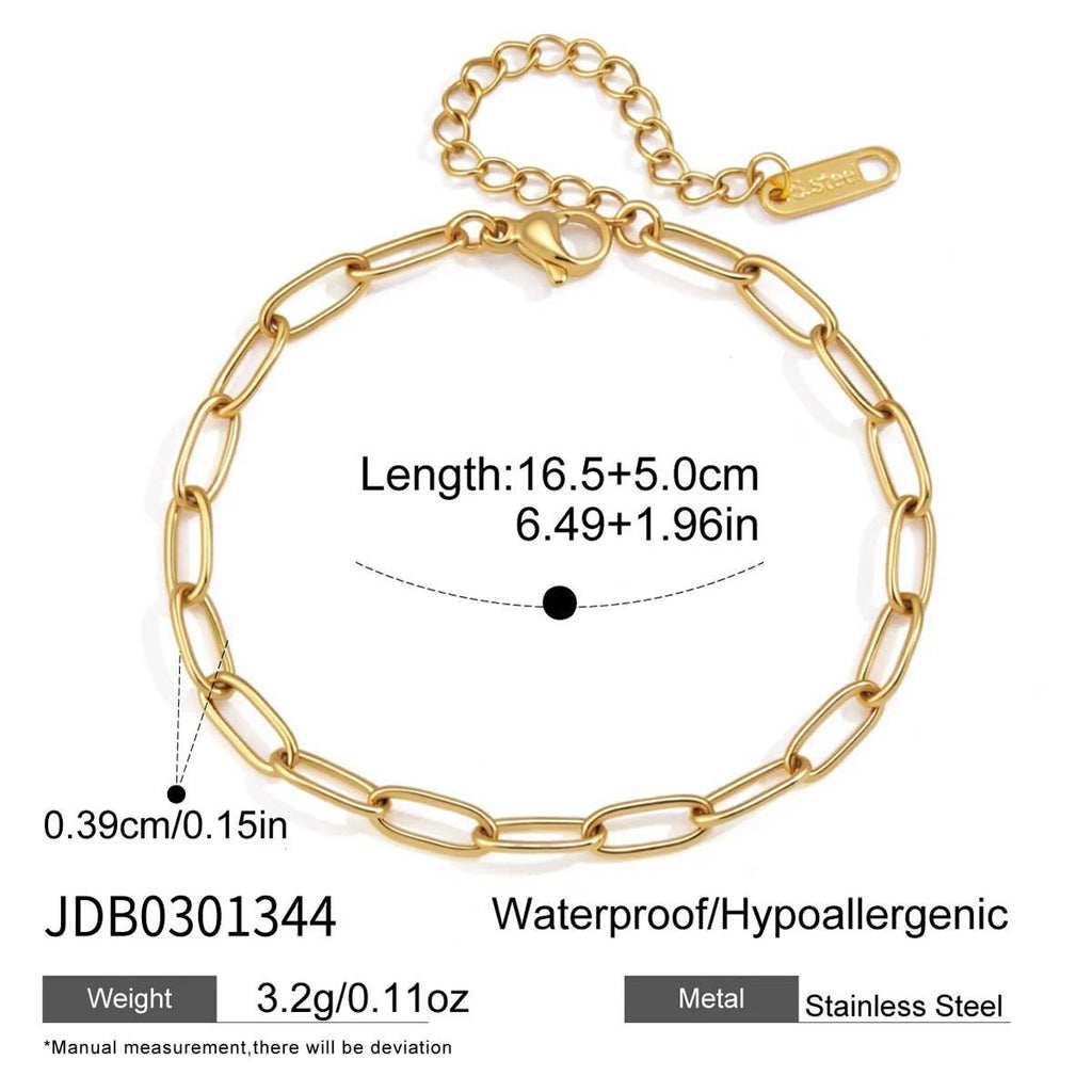 Gold-Plated Cubic Zirconia Chain Bracelet — gold bracelet, view 9