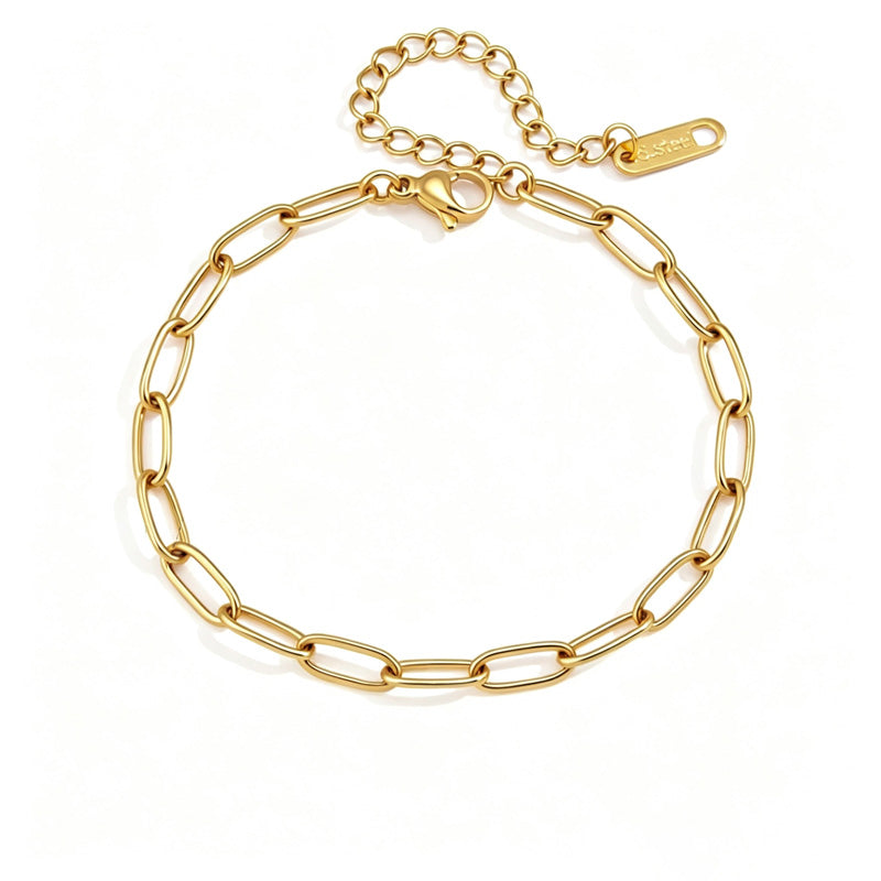 Gold-Plated Cubic Zirconia Chain Bracelet — gold bracelet, view 11