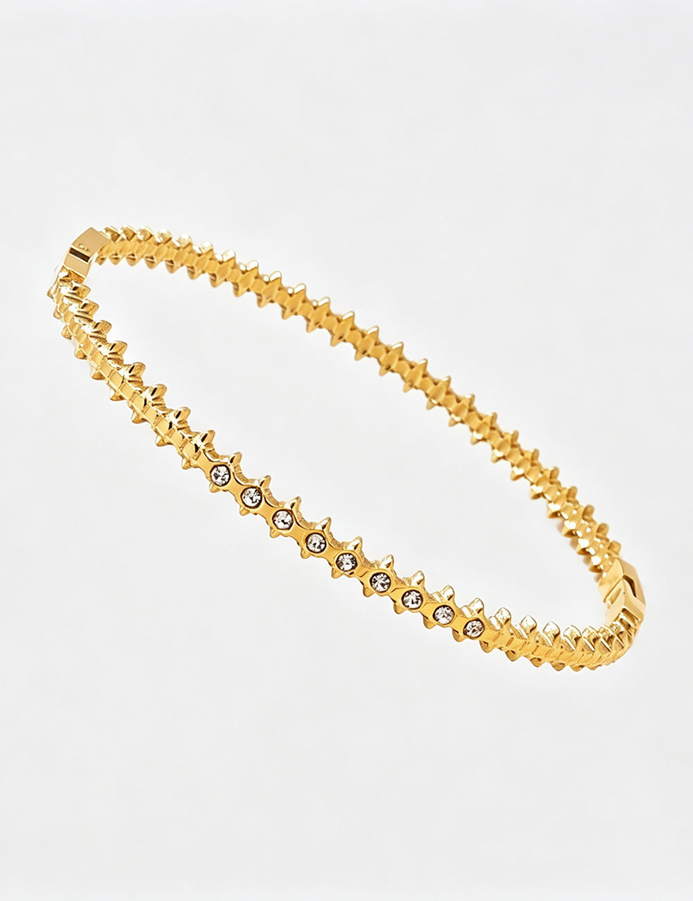 Spikelet Rhinestone Bracelet — gold bracelet
