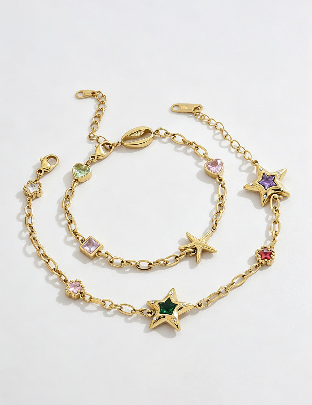 Starfish Heart Chain Bracelet — gold bracelet