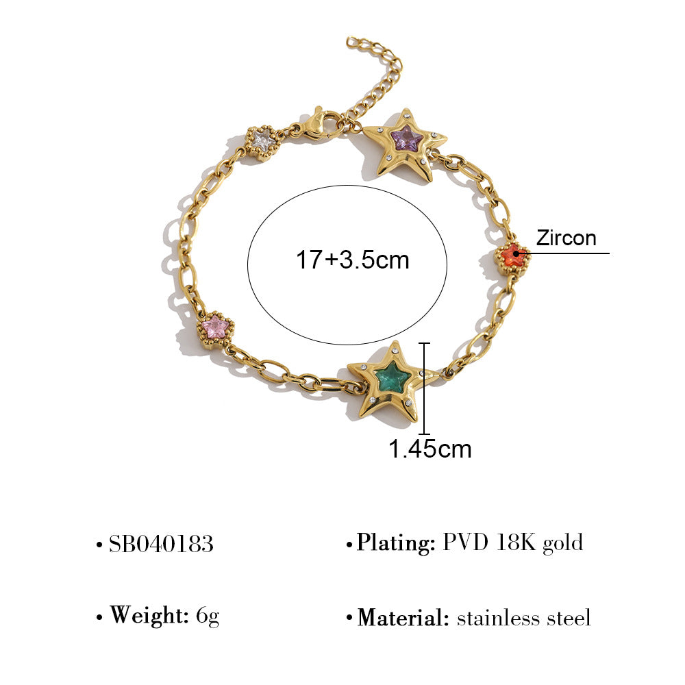 Starfish Heart Chain Bracelet — gold bracelet, view 5