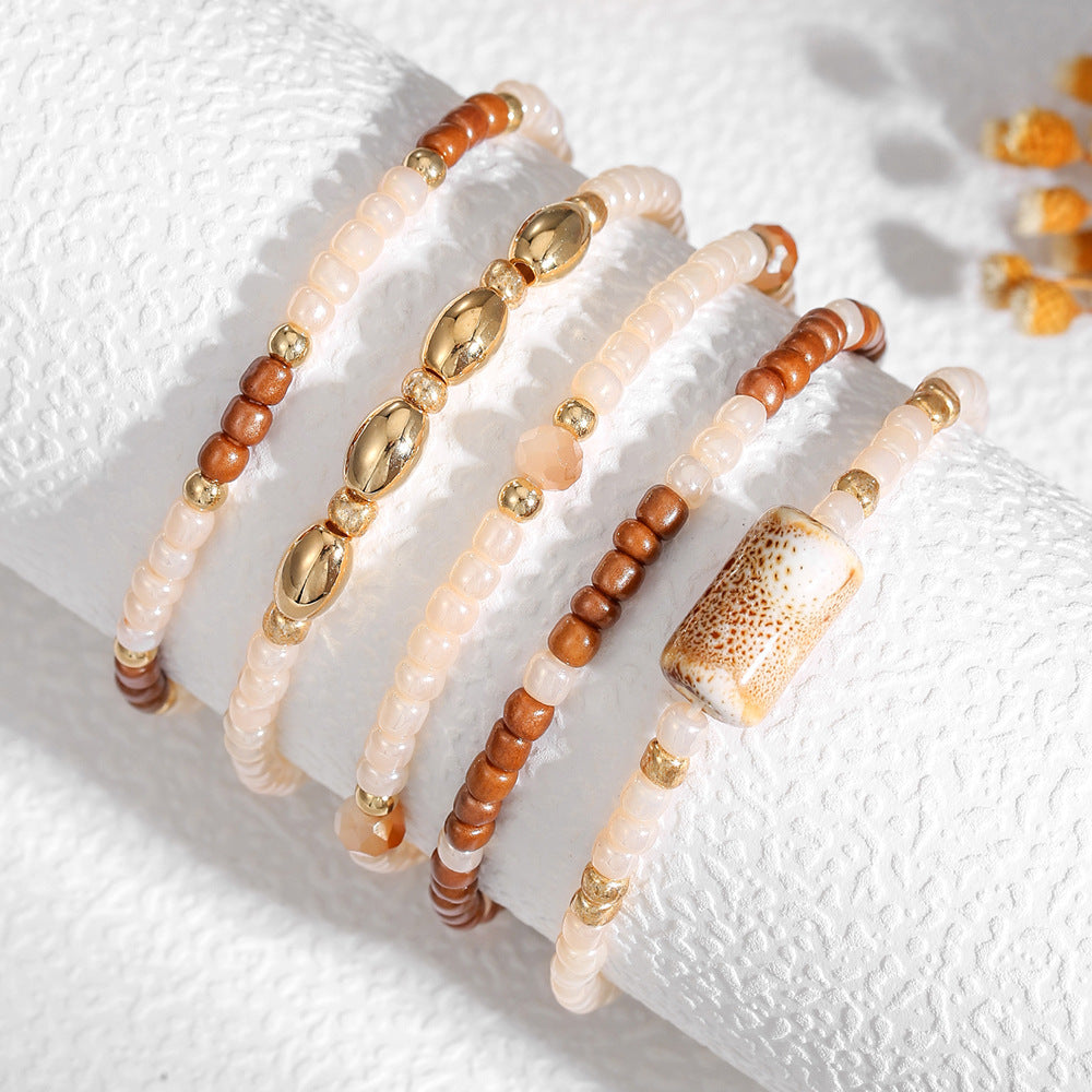 Multi-Layer Seed Bead Bracelet Set — bracelet, view 2