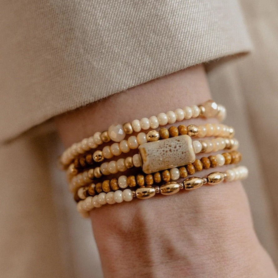 Multi-Layer Seed Bead Bracelet Set — bracelet, view 4