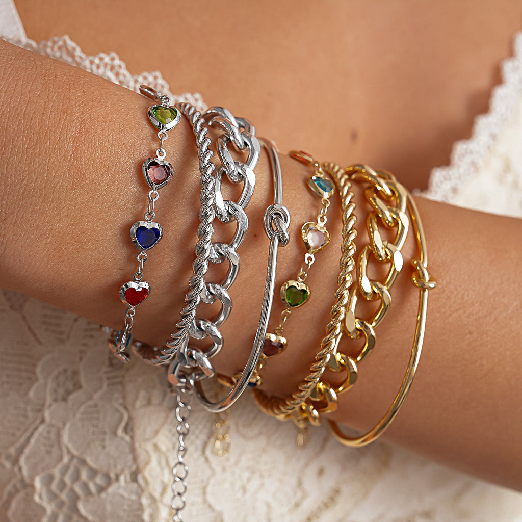 Twist Knot Heart Bracelet Set — bracelet, view 2