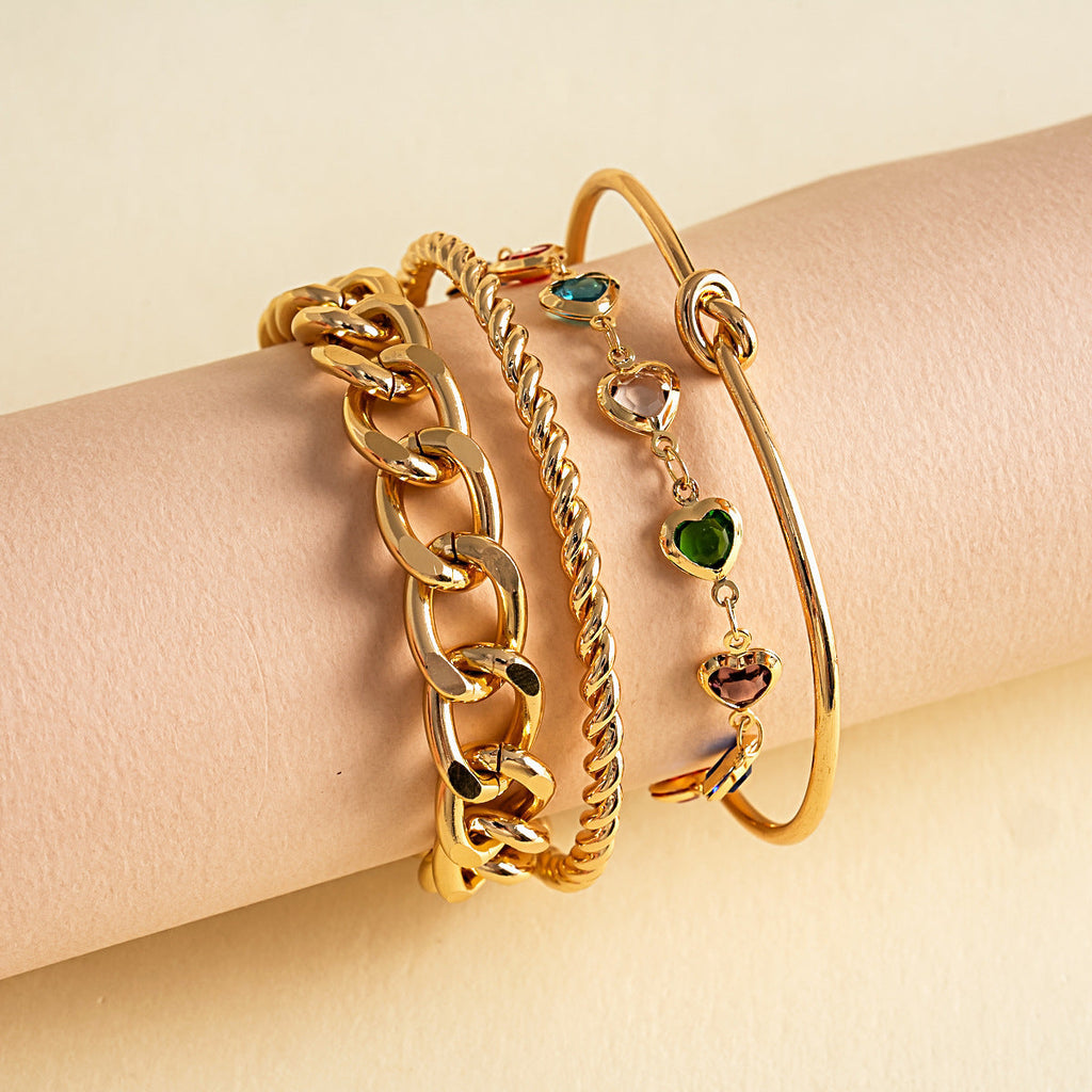 Twist Knot Heart Bracelet Set — bracelet, view 4