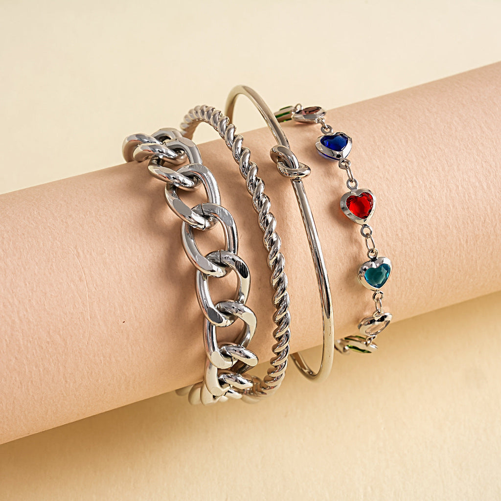 Twist Knot Heart Bracelet Set — bracelet, view 5