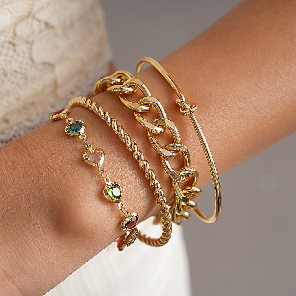 Twist Knot Heart Bracelet Set — bracelet, view 6
