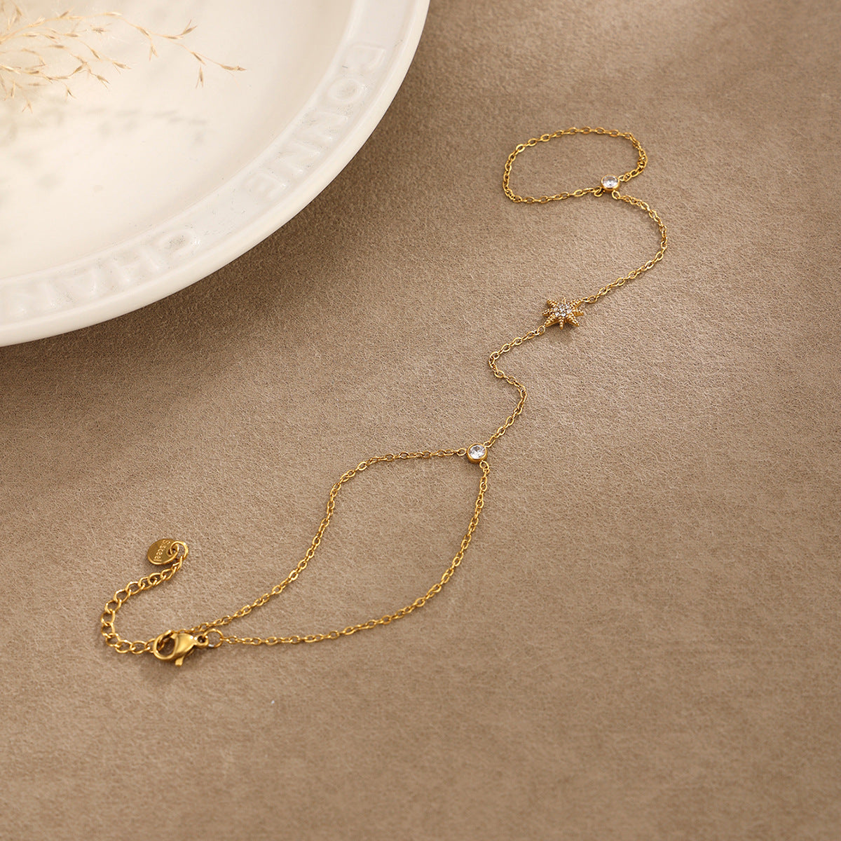 Eight Point Star Bracelet — gold bracelet, view 5