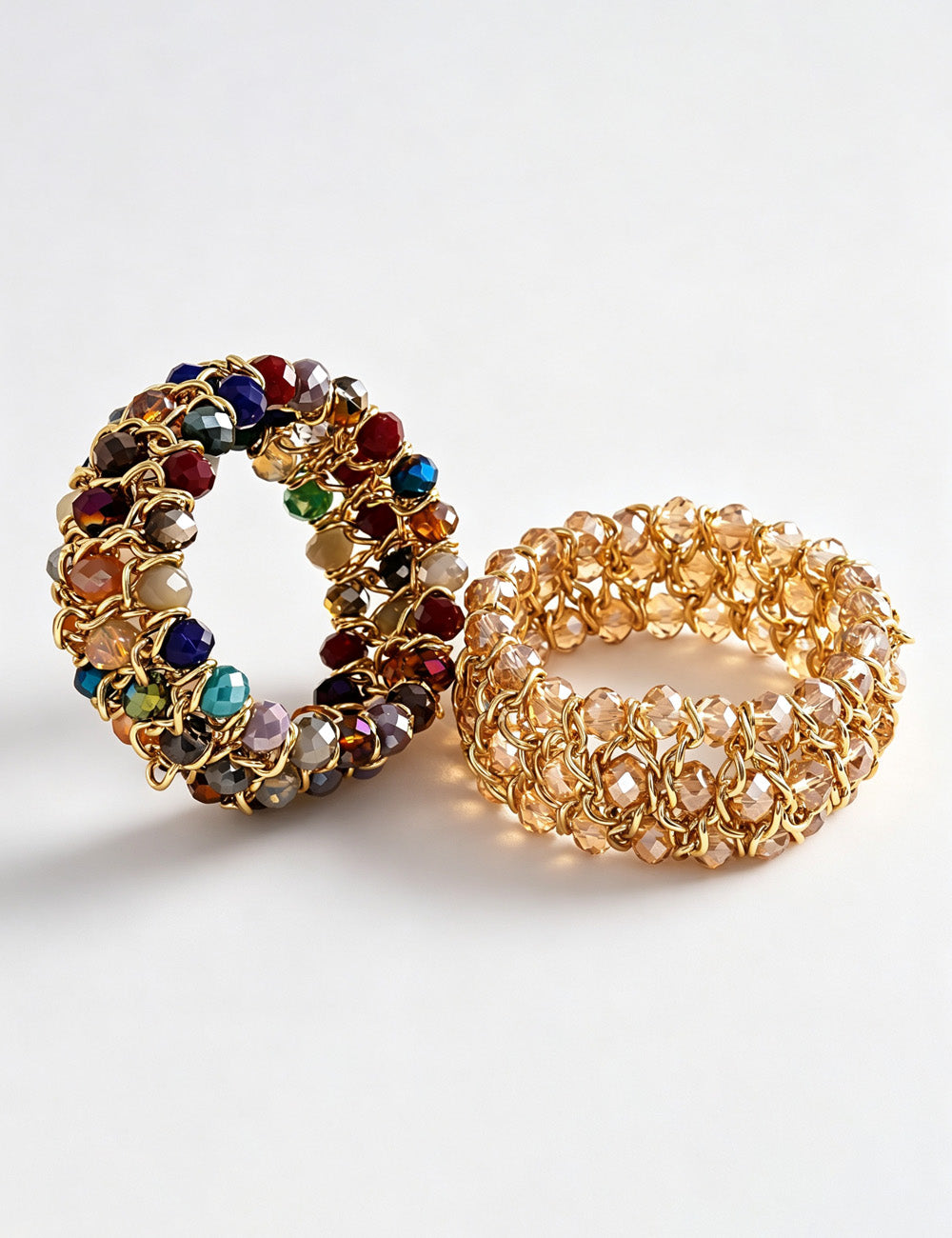 Gold-Plated Coloured Glass Bracelet — bracelet