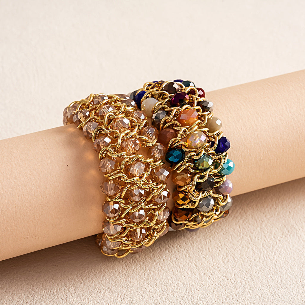 Gold-Plated Coloured Glass Bracelet — bracelet, view 2