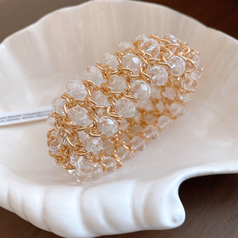 Gold-Plated Coloured Glass Bracelet — bracelet, view 4